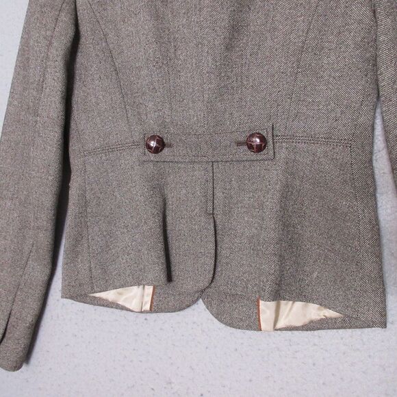 Banana Republic Blazer Women 0 Brown Fitted Wool Blend 3 Button Y2K Academia - Picture 9 of 10